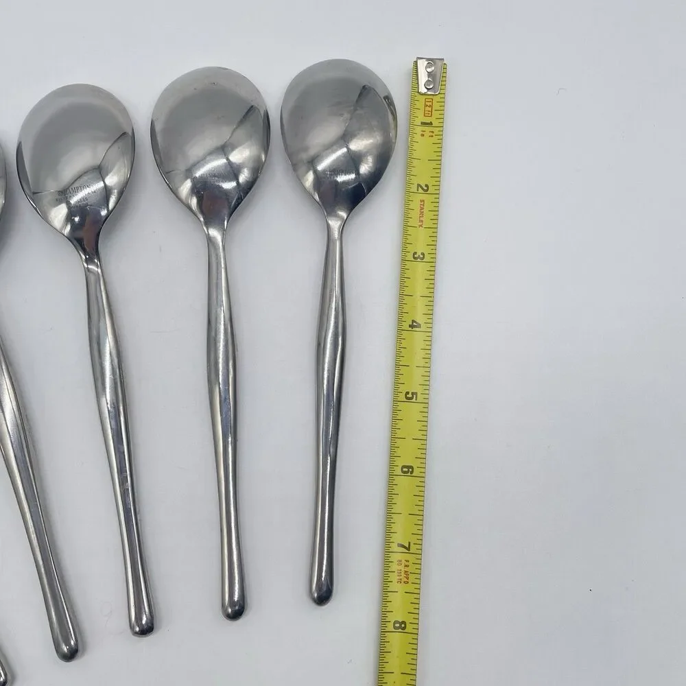 Hampton Silversmiths HSV84 Stainless Soup Spoons 7 3/4” Set of 8